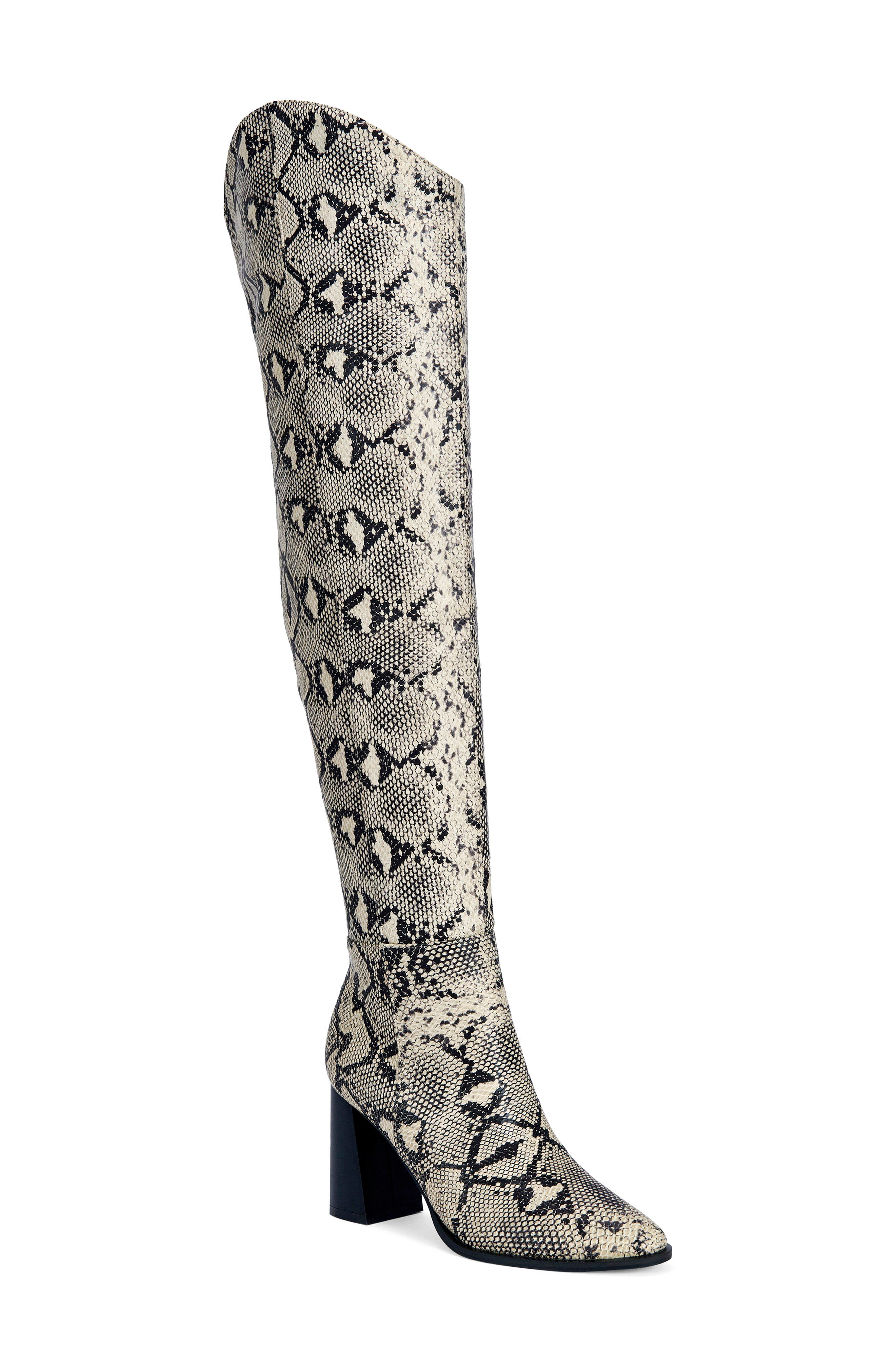 AZALEA WANG Cezanne Snake Embossed Over the Knee Boot (Women) | Nordstrom
