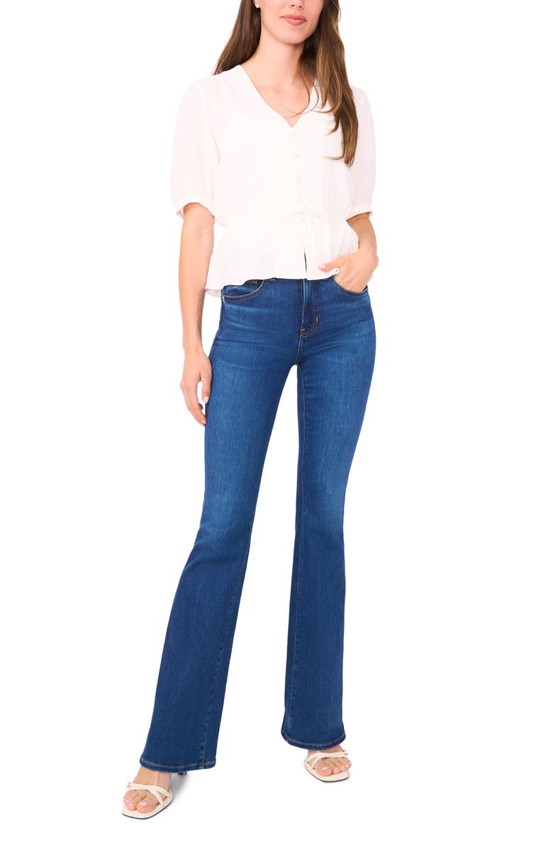 Halogen<sup>®</sup> Button Front Tie Waist Top, Alternate, color, New Ivory