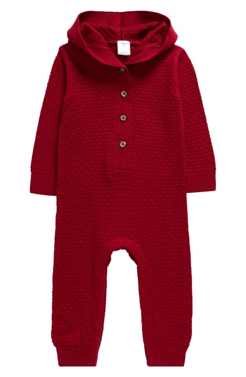 Hooded Pointelle Sweater Romper (Baby)