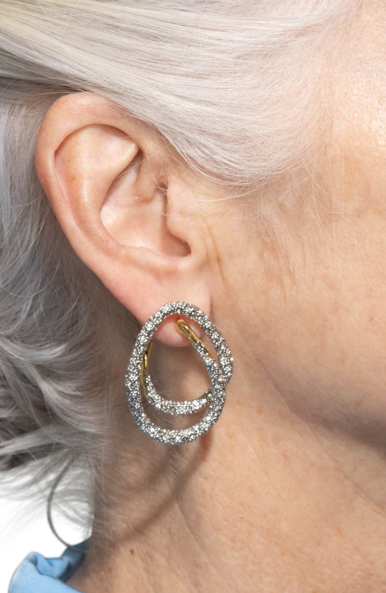 Alexis Bittar Solanales Crystal Pavé Spiral Hoop Earrings, Alternate, color,