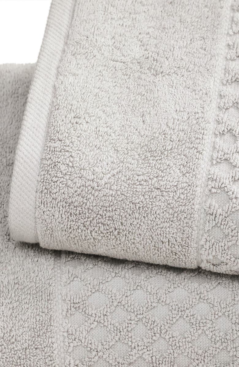 Woven & Weft Diamond Waffle Texture 6-Pack Hand Towel Set, Alternate, color, Light Grey