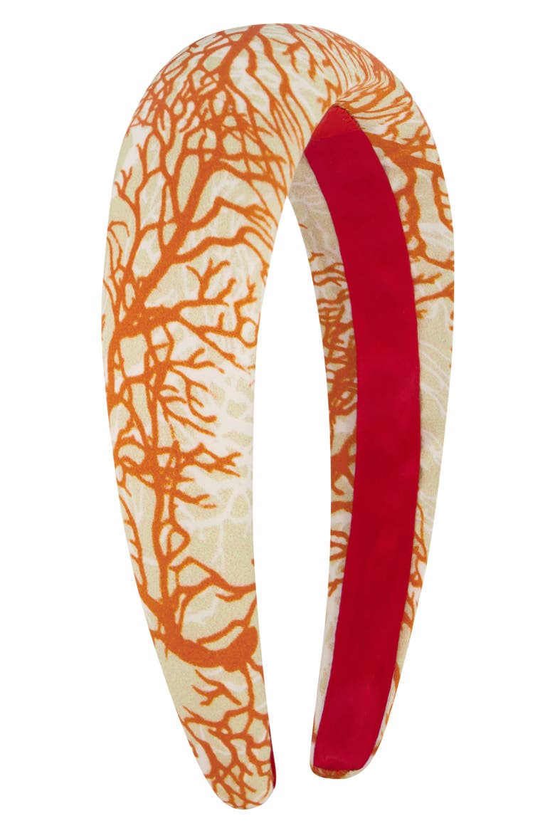 Coral Reef Silk Headband, Main, color, ORANGE MULTI