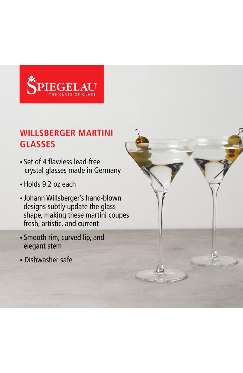 SPIEGELAU Willsberger Martini Glass Set of 4, Alternate, color,