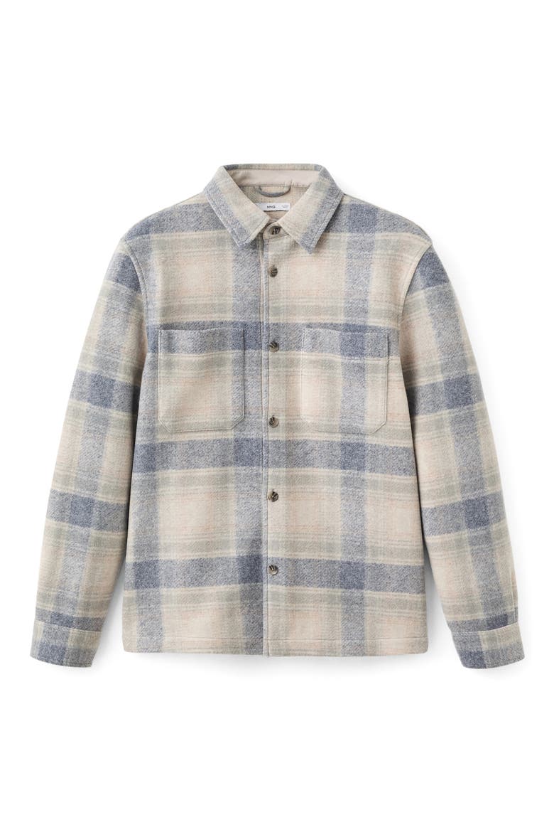 Check Flannel Shirt Jacket, Alternate, color, SKY BLUE