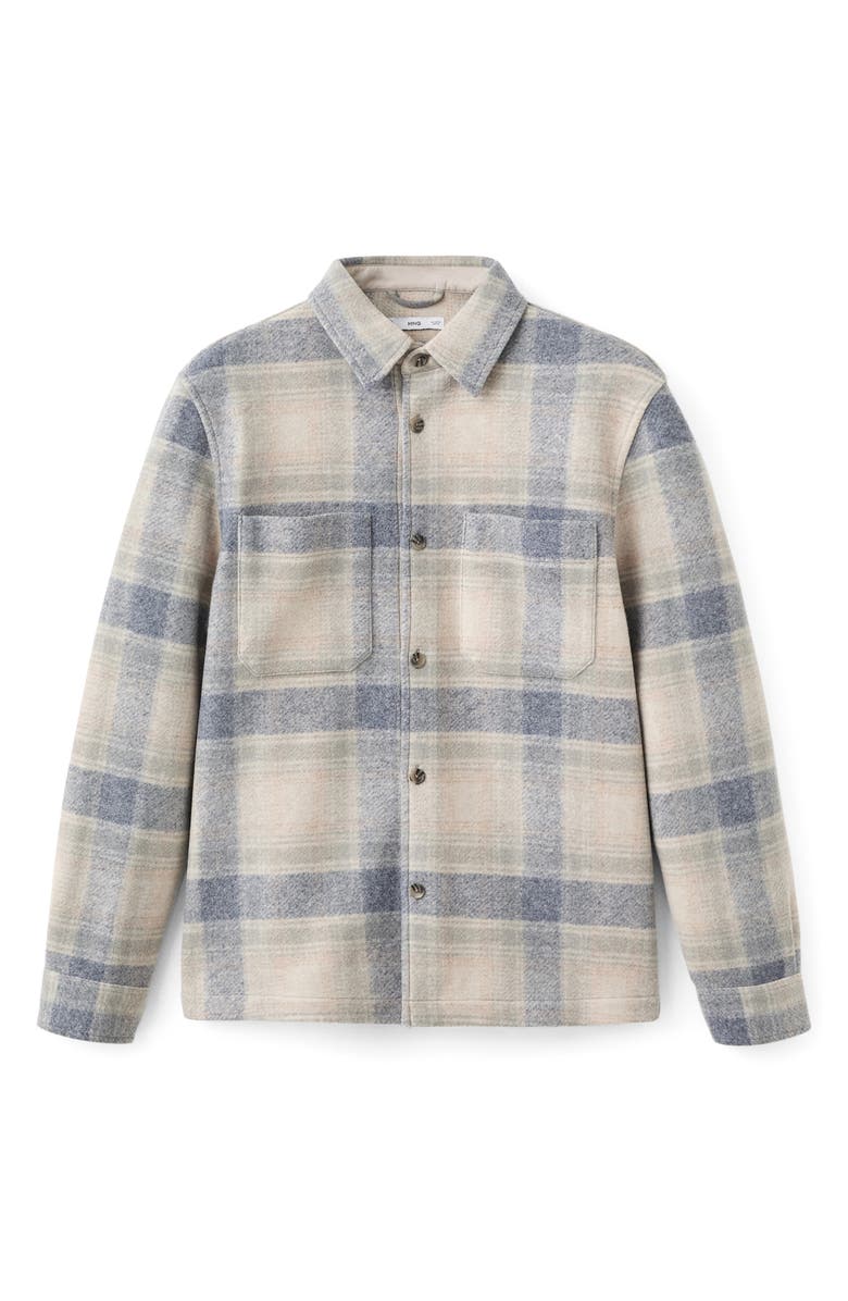 MANGO Check Flannel Shirt Jacket, Alternate, color, 
