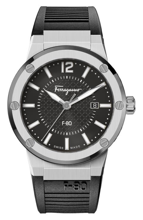 Men's F-80 Silicone Strap Watch, 44mm