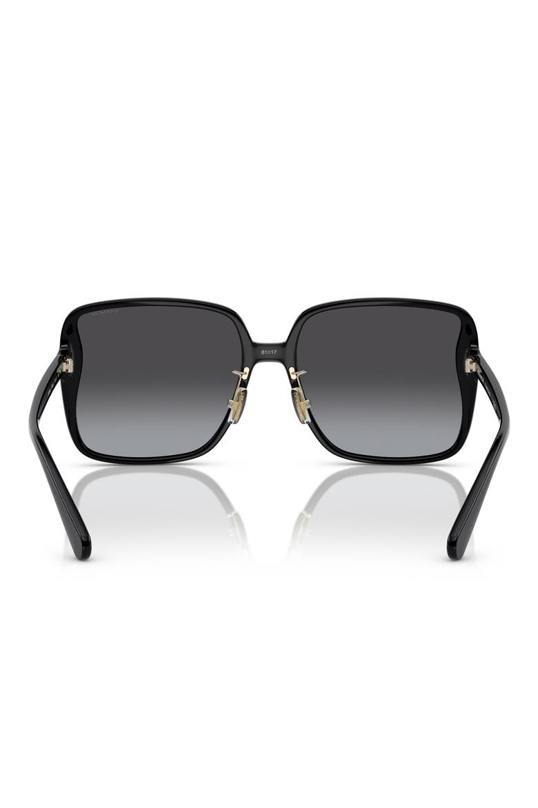 61mm Gradient Square Sunglasses, Alternate, color, BLACK / GREY GRADIENT