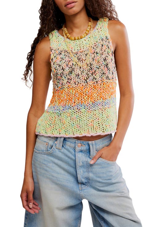 Flea Market Crop Marled Cotton Blend Sweater