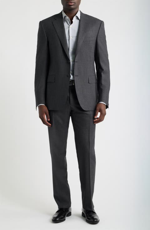 Siena Regular Fit Shadow Plaid Wool Suit