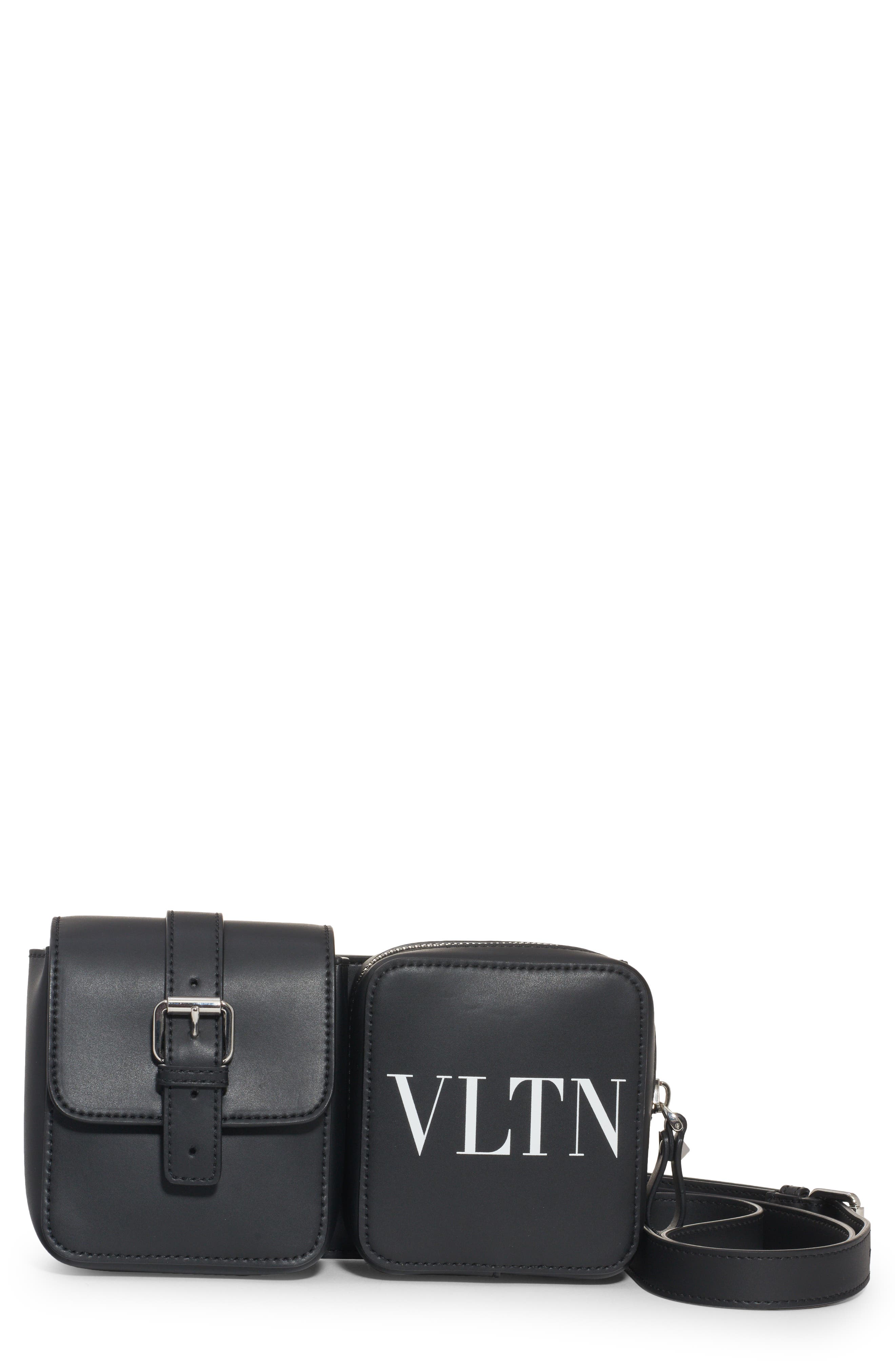Valentino Garavani VLTN Leather Belt Bag, Main, color, 