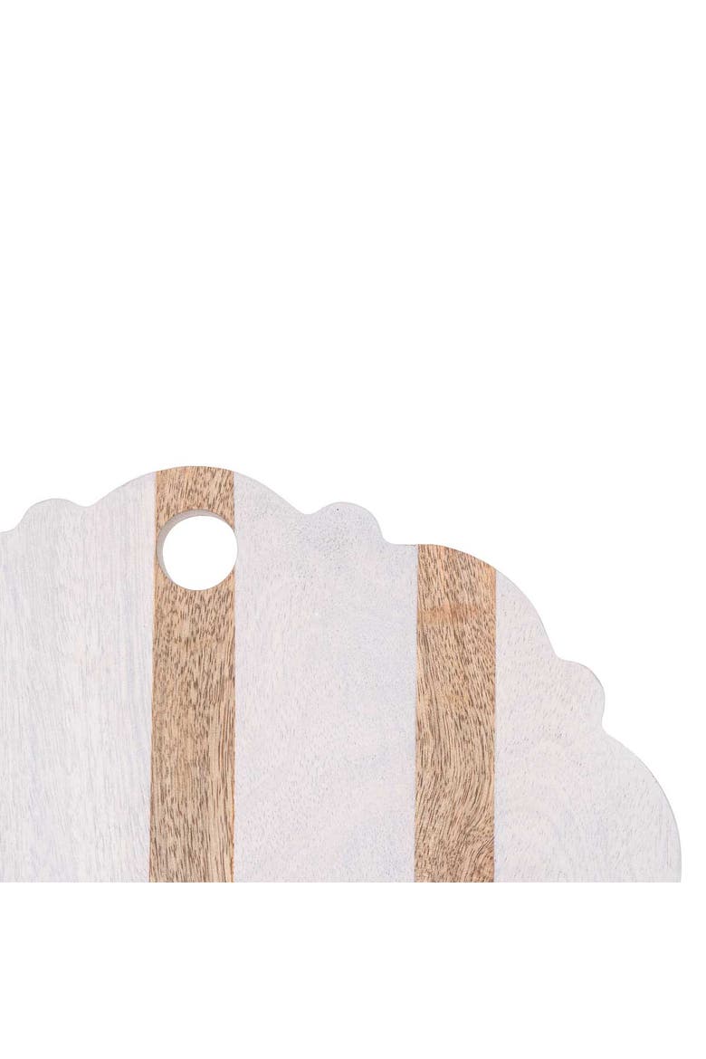 Maeve Striped Scallop Wood Board, Alternate, color, Brown