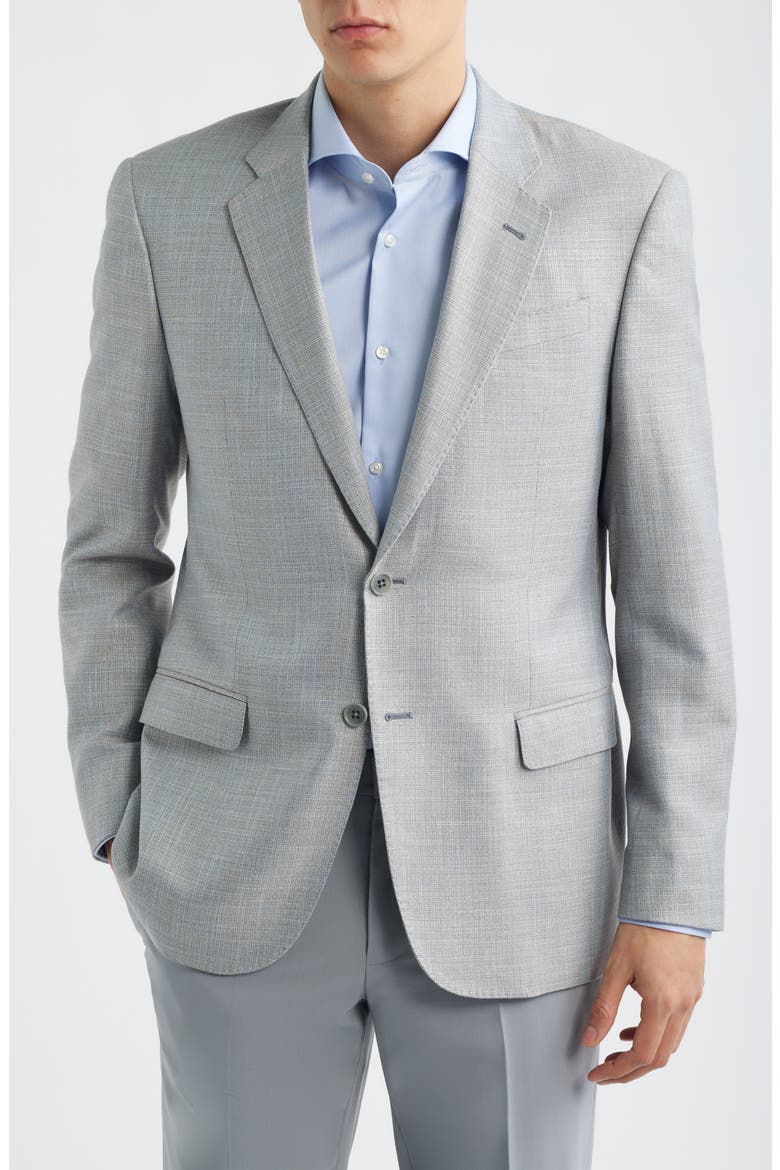 Textured Grey Mélange Sport Coat, Alternate, color, GREY