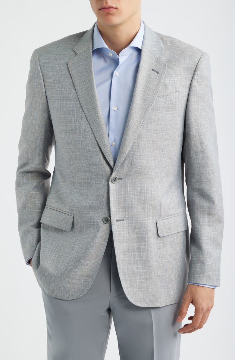 Emporio Armani Textured Grey Mélange Sport Coat, Alternate, color, Grey