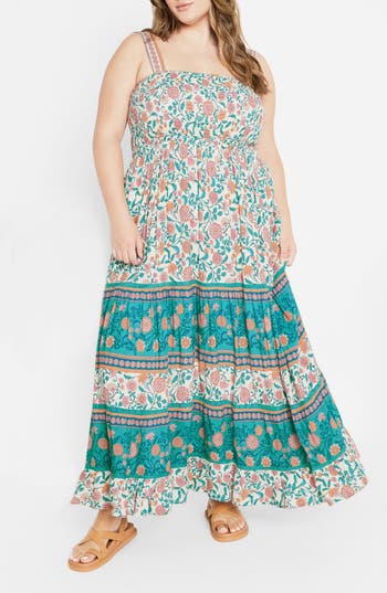 City Chic Belle Maxi Sundress In Animal Print