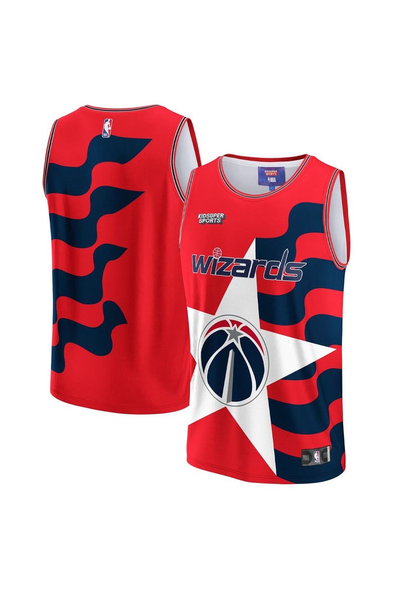 Unisex NBA & KidSuper Studios by Fanatics Red Washington Wizards Hometown Jersey, Main, color, Red