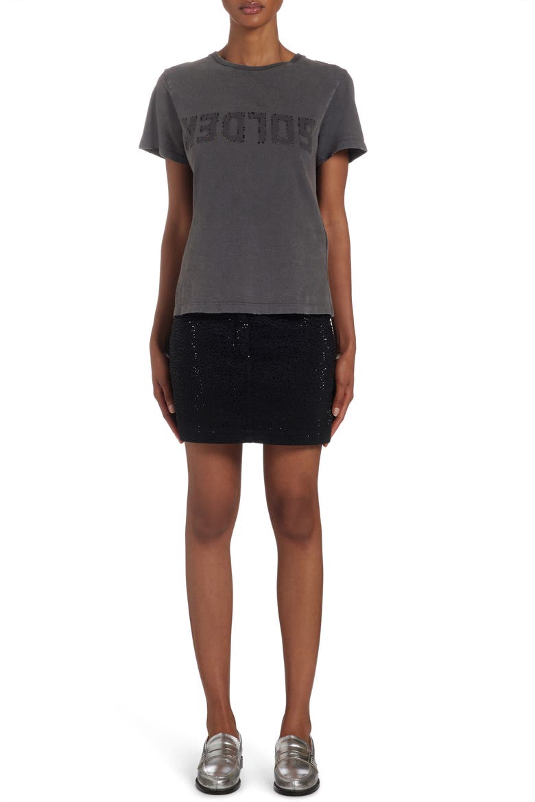 Distressed Upside Down Logo Cotton Graphic T-Shirt, Main, color, ANTHRACITE