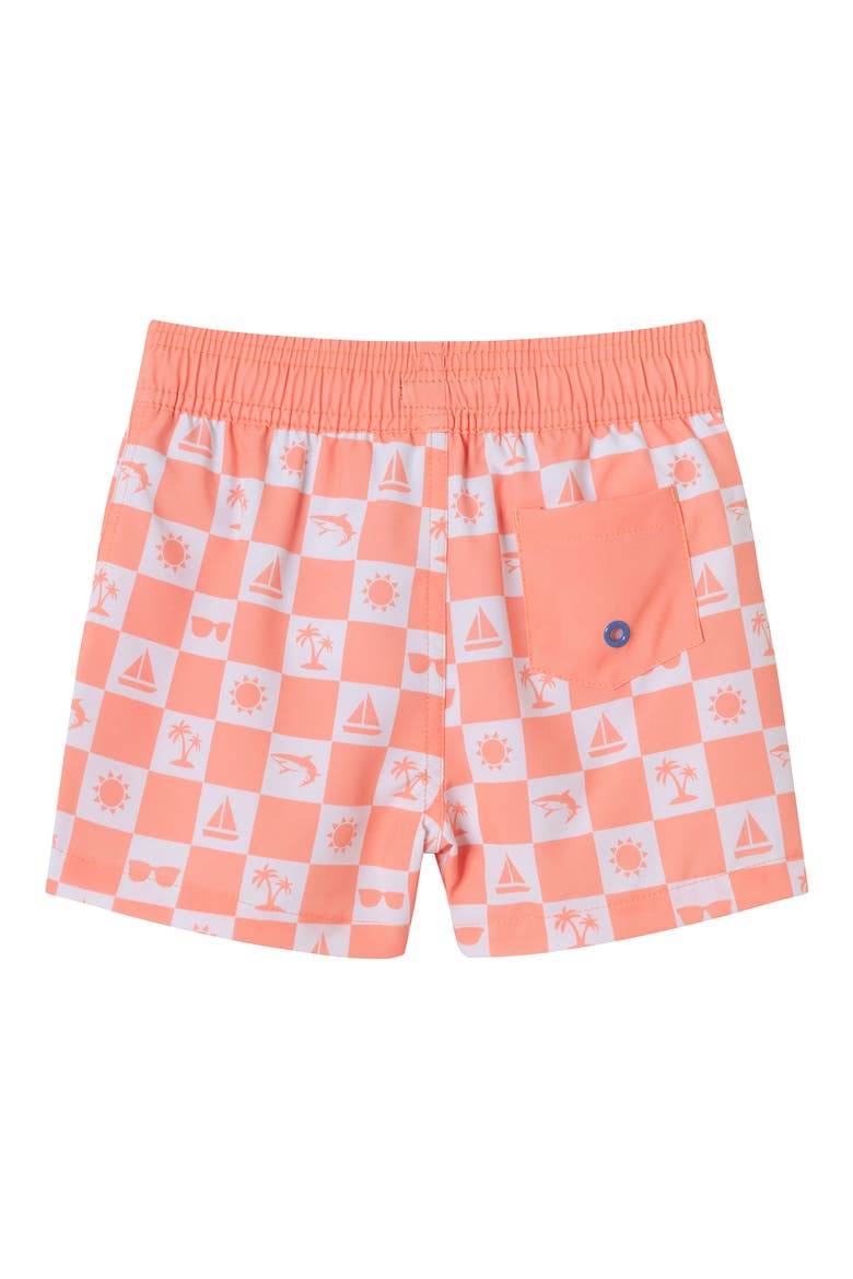 Kids' Print Swim Trunks, Alternate, color, ORANGE CHECK