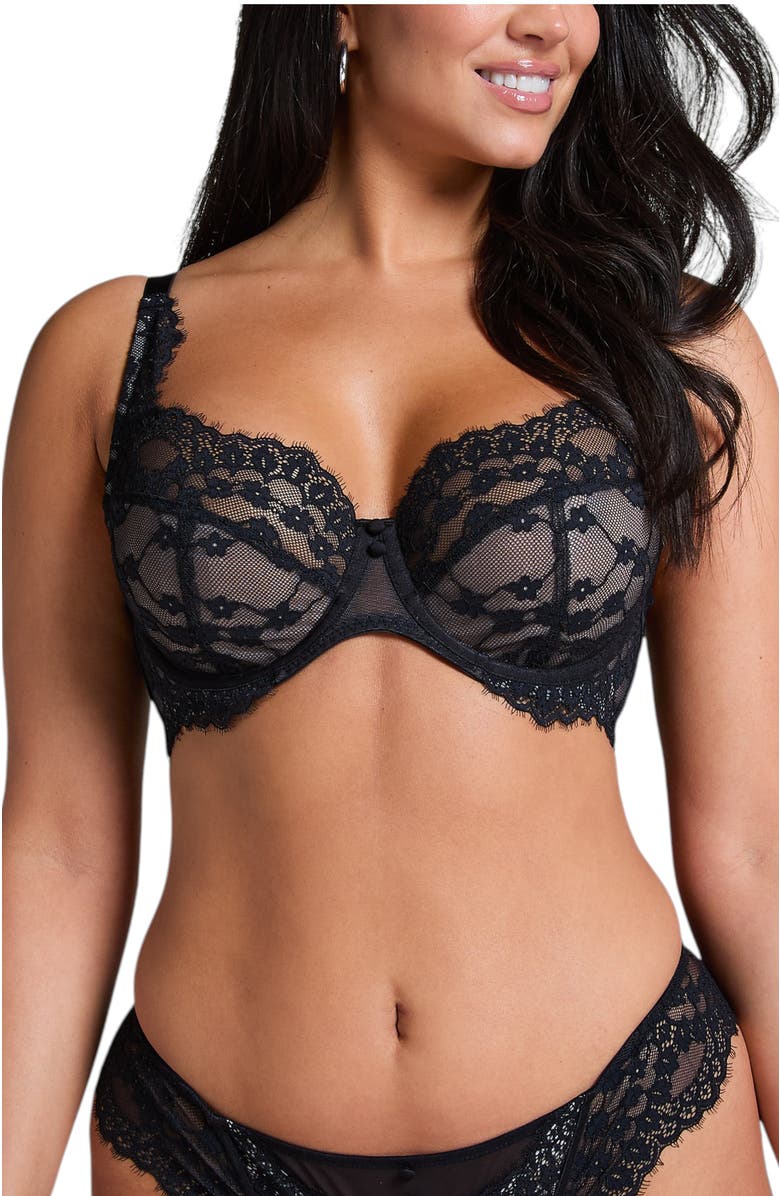 Hunkemöller Daisy Non-Padded Underwired Bra, Main, color, Caviar