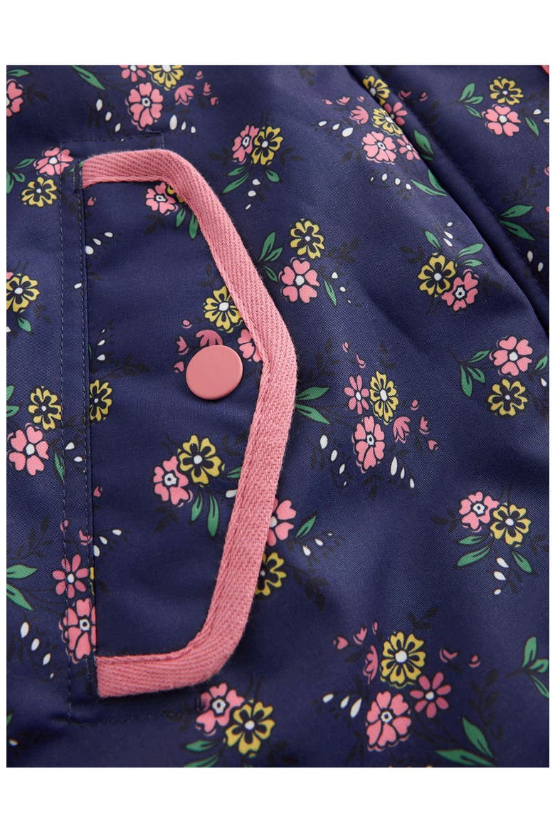 Kids' Joni Faux Fur Trim Quilted Parka, Alternate, color, NAVY FLORAL