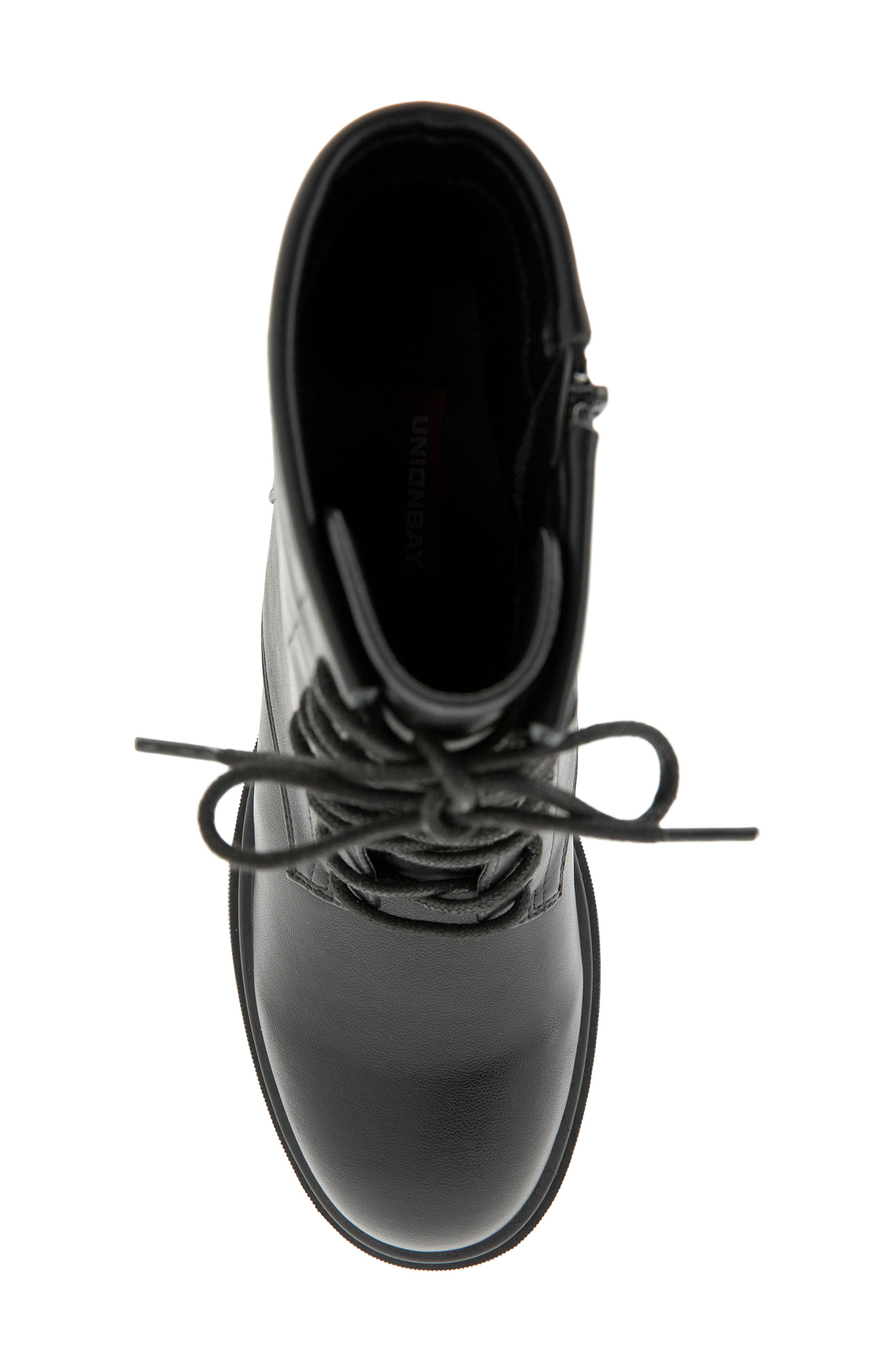Scout Faux Leather Combat Boot, Alternate, color, BLACK