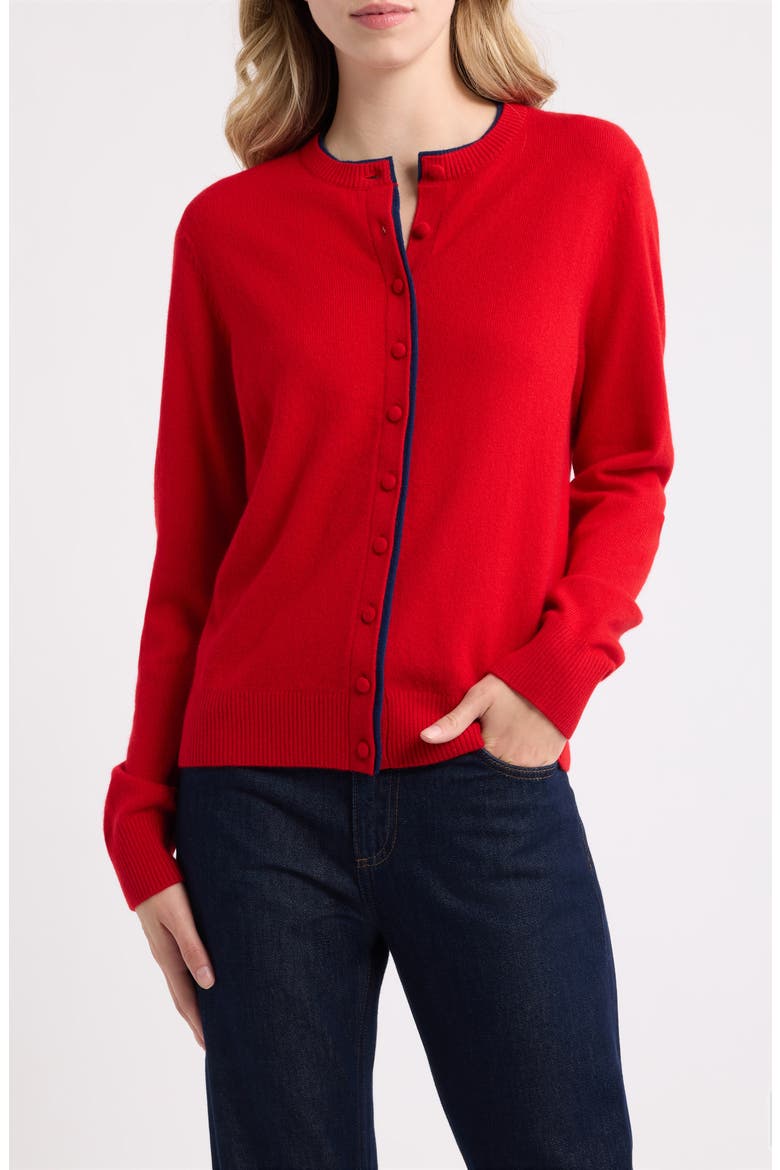 Nyla Cashmere Cardigan, Main, color, RED