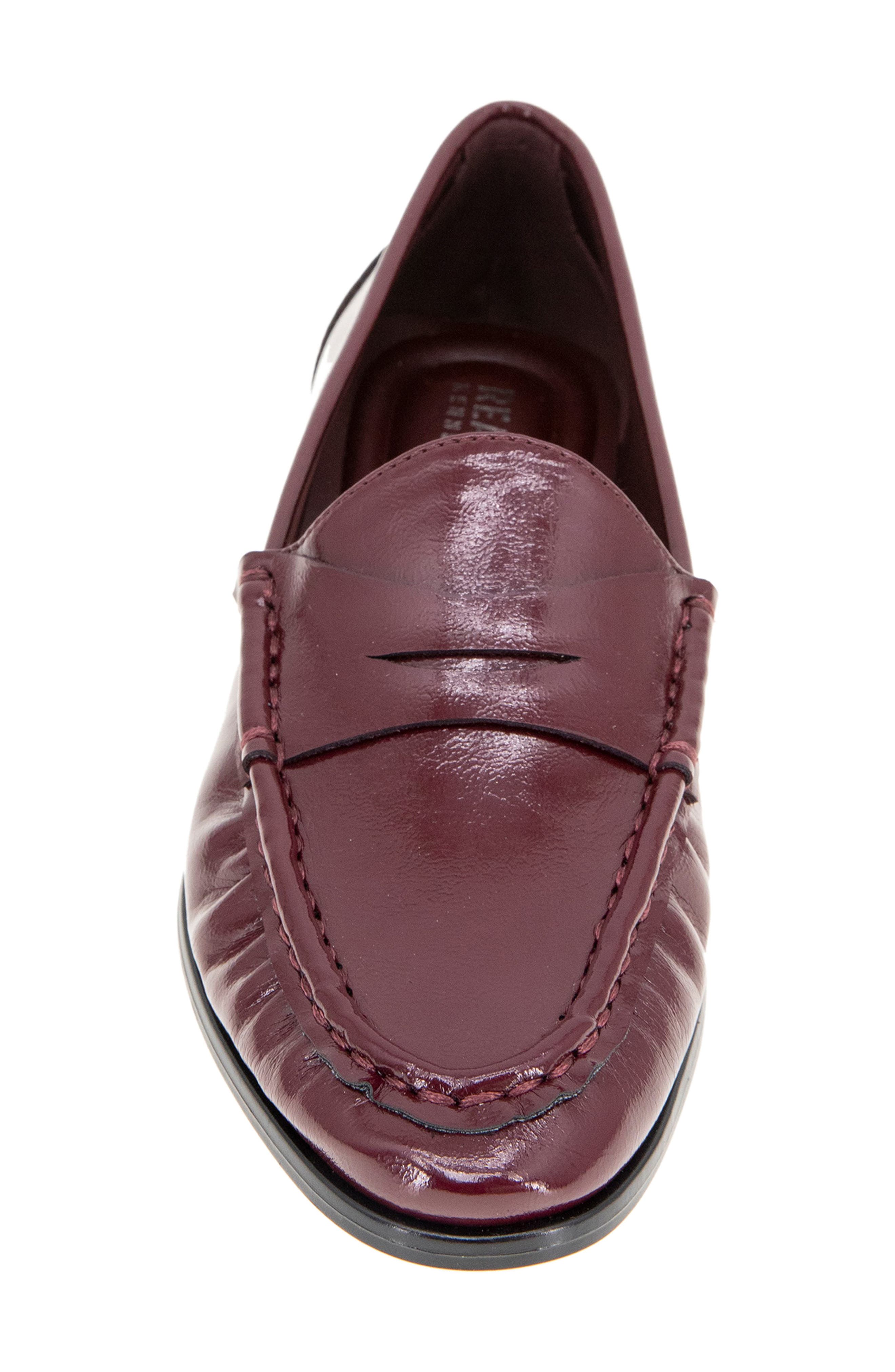 Zoila Penny Loafer, Alternate, color, DARK RED PATENT
