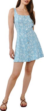 Bella Dahl Floral Sleeveless Denim Dress