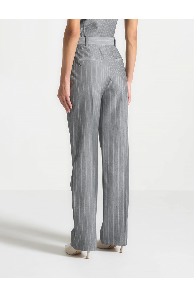Manière De Voir Julie Pinstripe Twin Pleat Tailored Trousers, Alternate, color, Grey