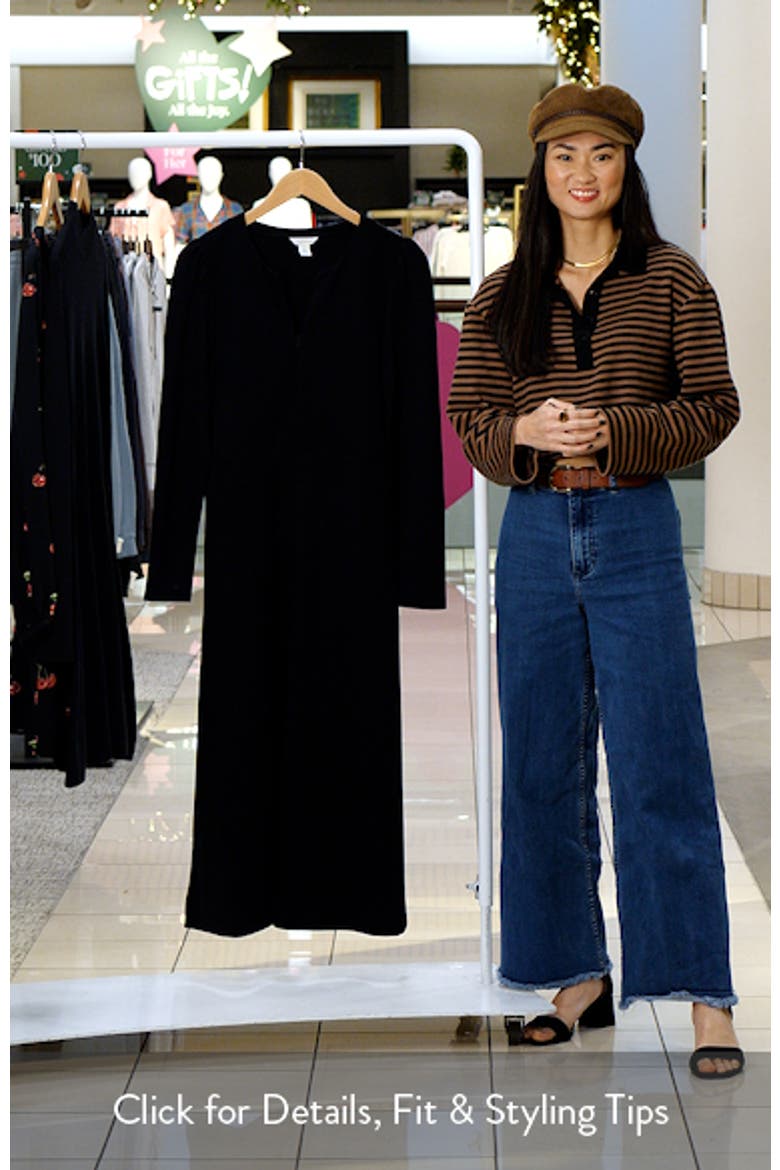 Half-Zip Long Sleeve Ponte Midi Dress (Women) | Nordstromrack