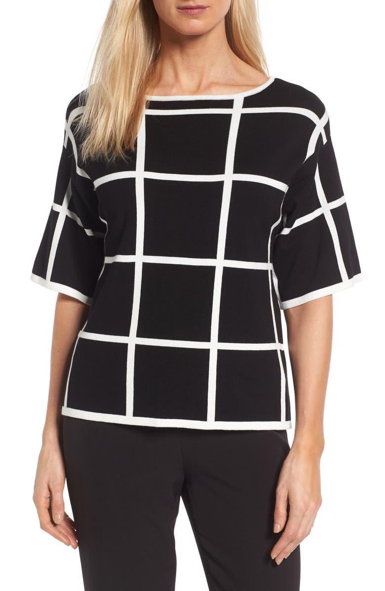 Vince Camuto Windowpane Sweater, Main, color, 