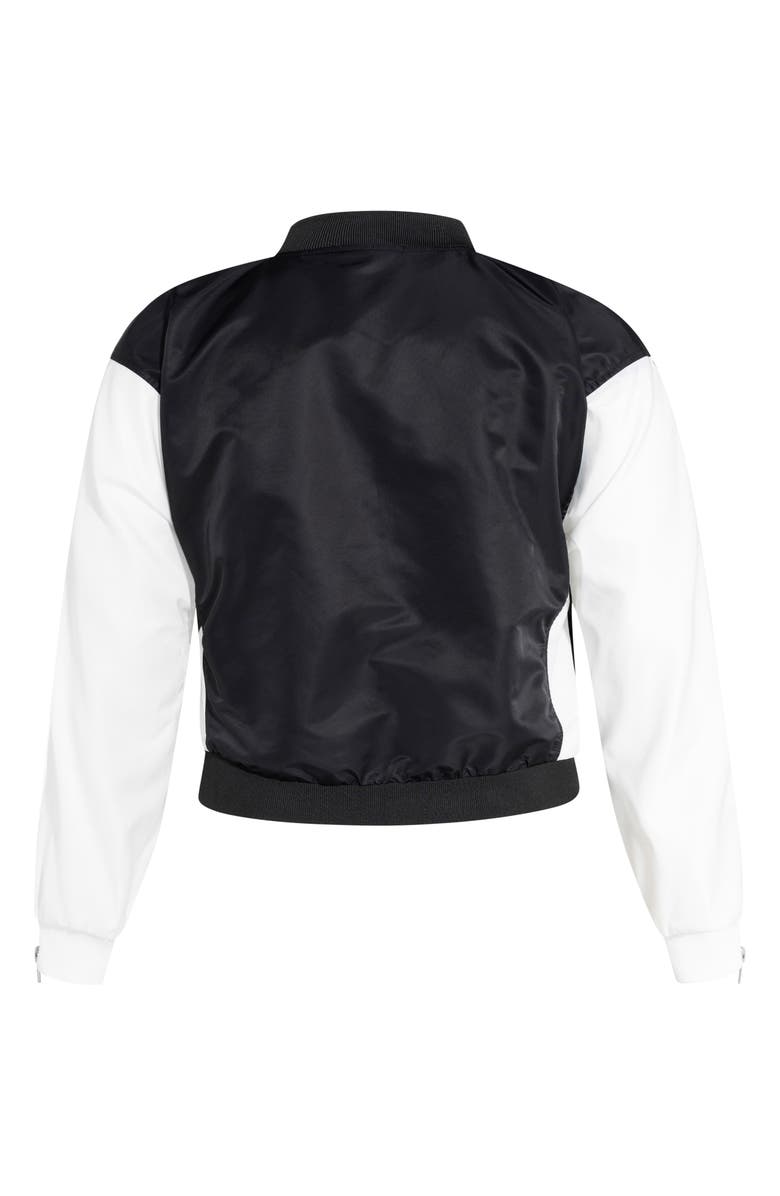City Chic Noir Blanc Varsity Jacket, Alternate, color, 