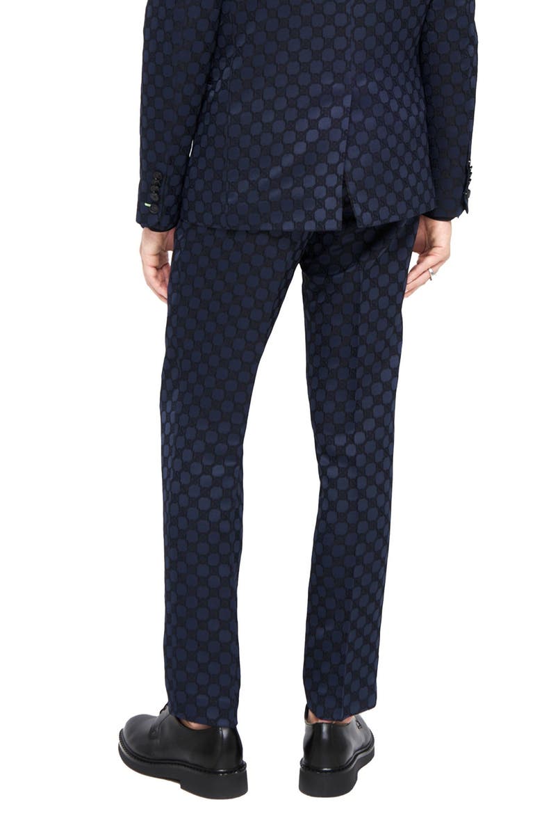 Twisted Tailor Papatya Slim Fit Navy Jacquard Suit Trousers, Alternate, color, 