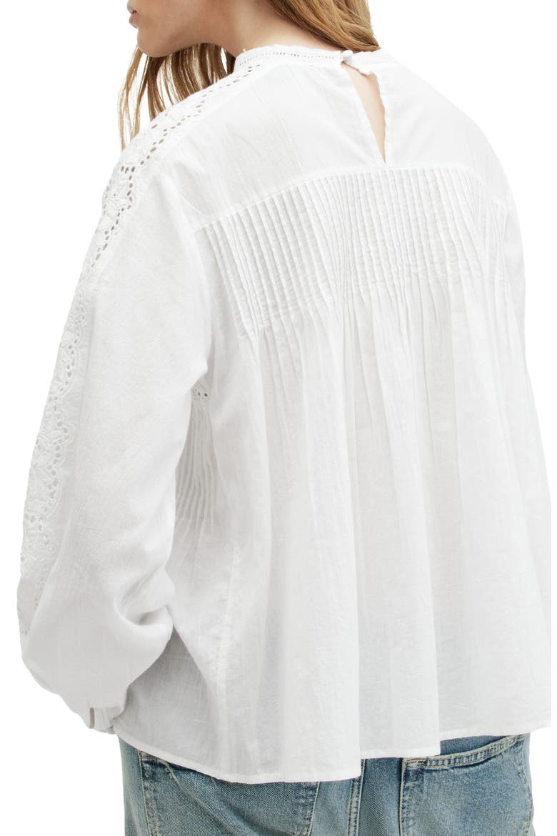 Elaia Eyelet Embroidery Cotton Top, Alternate, color, CHALK WHITE