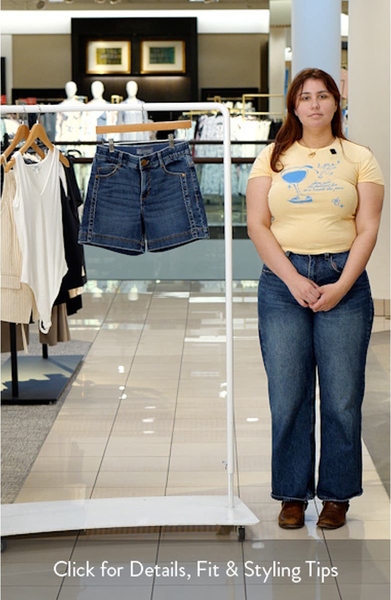 Gracie High Waist Cotton Blend Denim Shorts, sales video thumbnail