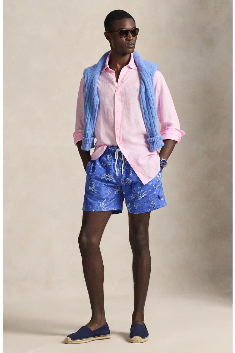 Traveler Classic Print Swim Trunks, Alternate, color, SUNKEN TREASURE ALLOVER