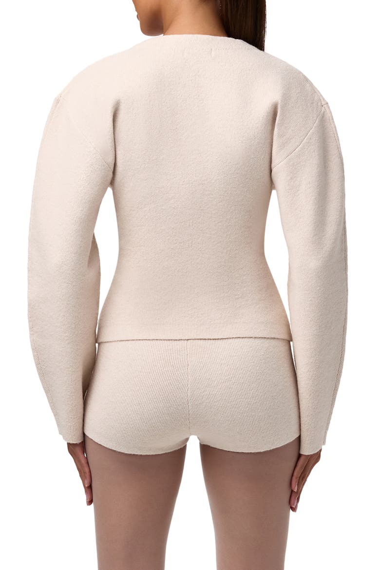 V-Neck Cardigan, Alternate, color, BONE