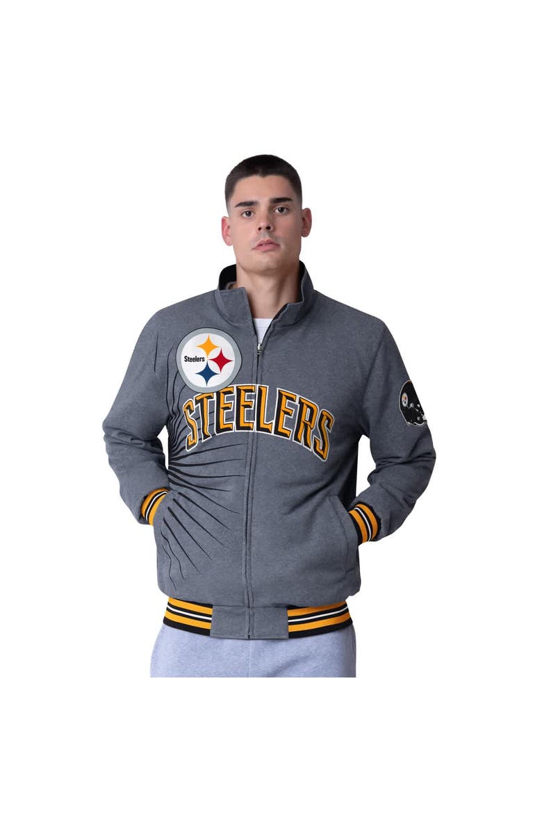 Men's G-III Extreme Black Pittsburgh Steelers Strong Arm Reversible Full-Zip Jacket, Alternate, color, Black