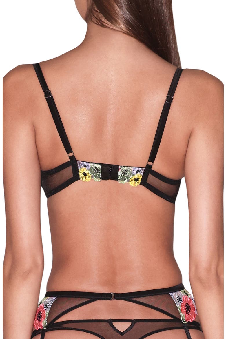 Azalea Embroidered Thong, Alternate, color, BLACK