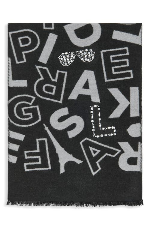 Karl Lagerfeld Paris Karl Jumble Muffler Scarf In Black