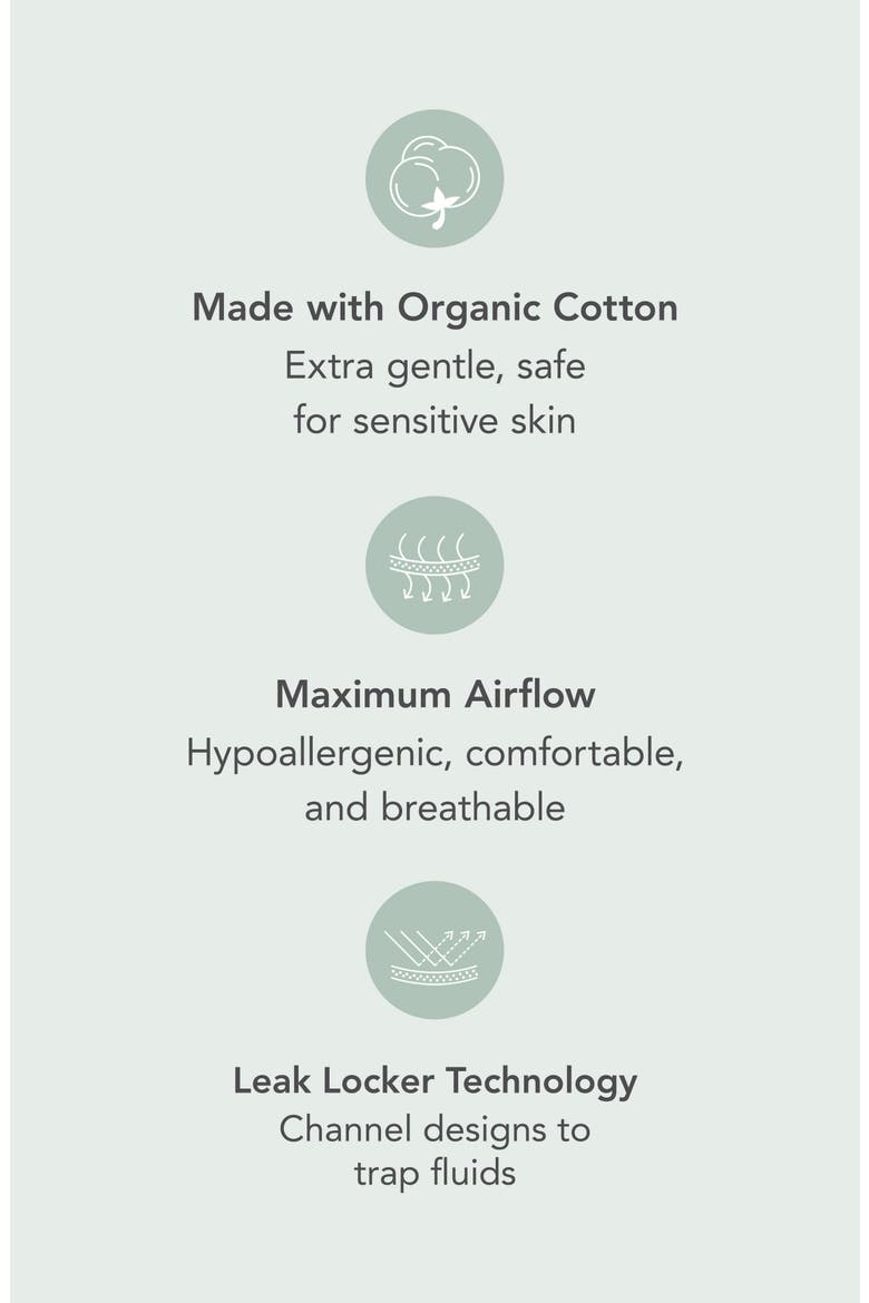 3-Pack Organic Reusable Cloth Pads, Alternate, color, LARGE