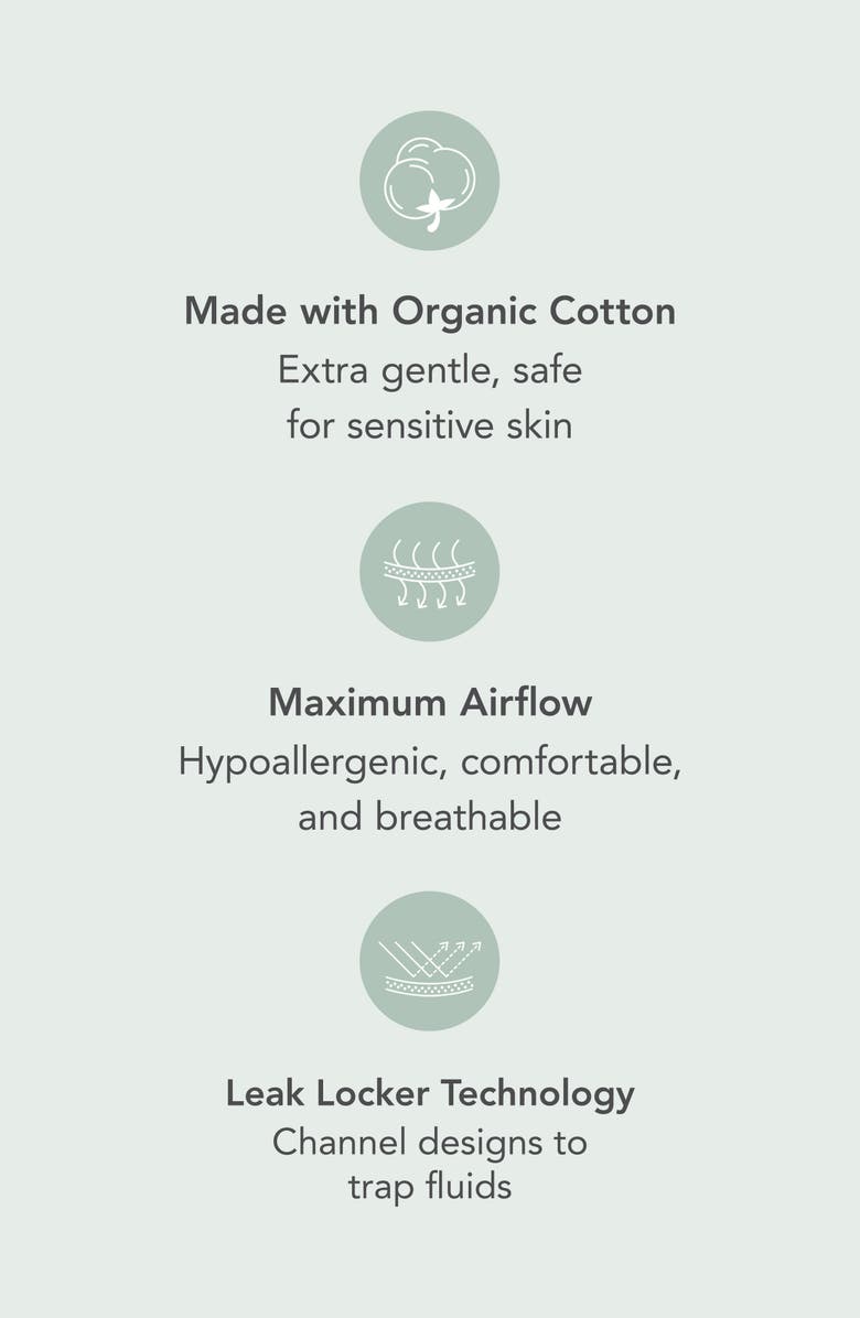 Rael 3-Pack Organic Reusable Cloth Pads, Alternate, color, 