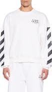 L/AB C/O OFF-WHITE Diagonal Stripe Logo Cotton French Terry Graphic Sweatshirt