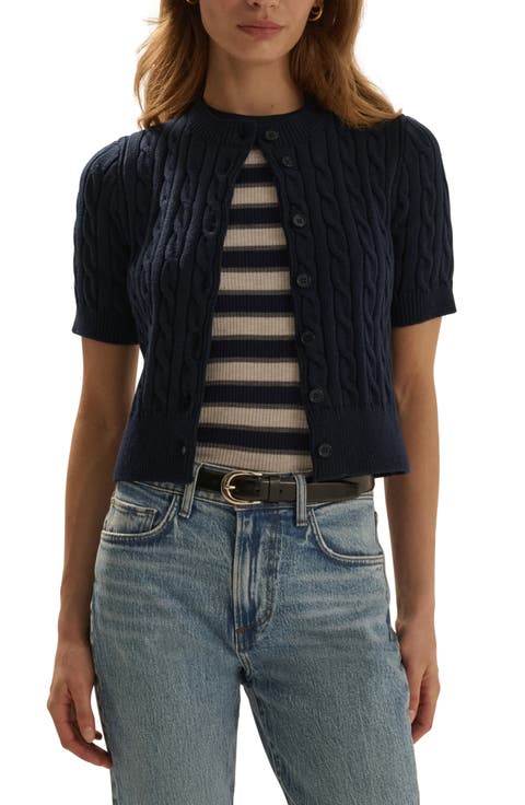 The Cafe Cable Short Sleeve Cardigan