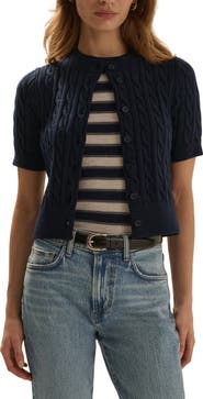 Favorite Daughter The Cafe Cable Short Sleeve Cardigan