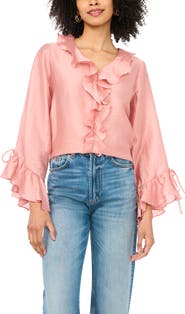 Vince Camuto Ruffle Satin Top