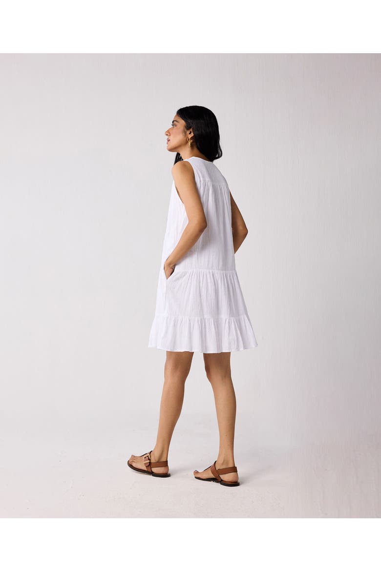 Sleeveless Tiered Day Dress, Alternate, color, White