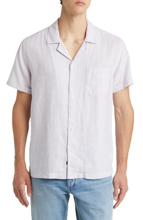 Waimea Short Sleeve Linen Blend Button-Up Shirt