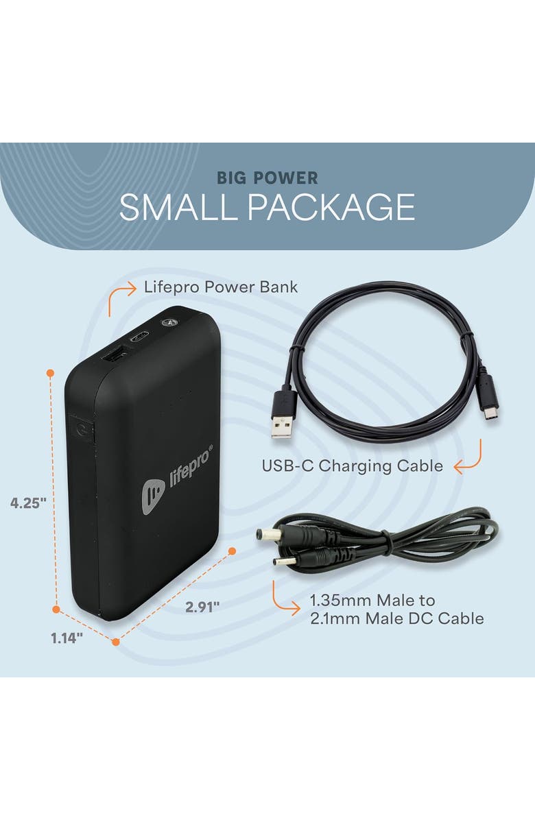 Lifepro 15000mAh Portable Power Bank for AllevaRed & BioRecover USB C & 12V DC Output, Alternate, color, Black