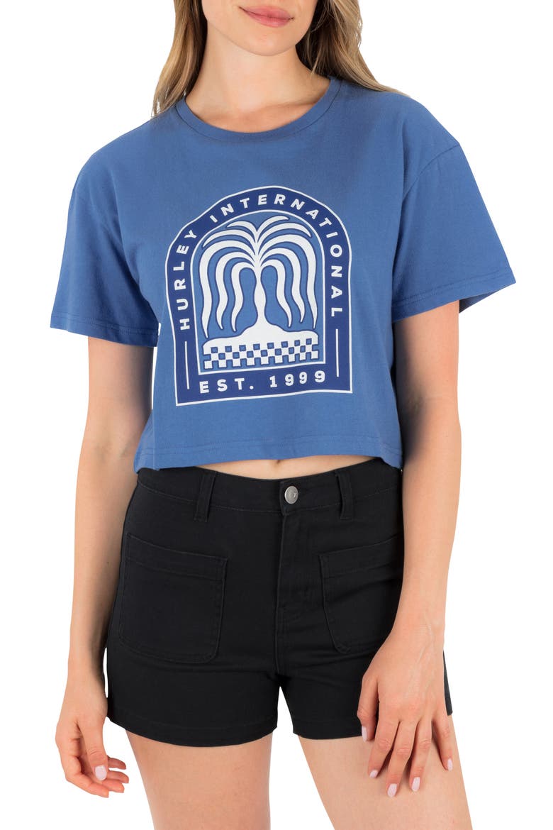 Harmony Crop Graphic T-Shirt, Main, color, DUTCH BLUE