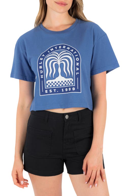 Hurley Harmony Crop Graphic T-shirt In Blue